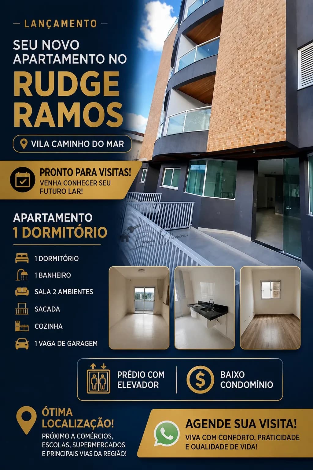 APARTAMENTOS RUDGE RAMOS A PARTIR DE 335MIL COM 2 QUARTOS SENDO 1 REVERSIVEL.